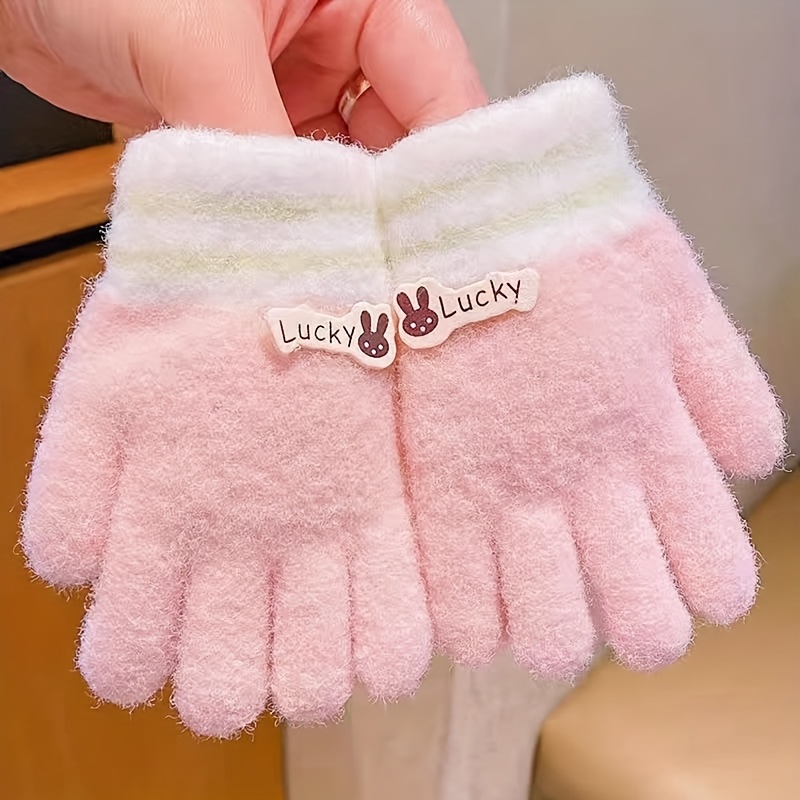 Дитячі рукавички, перчатки рожеві , теплі зимові перчатки , перчатки для дівчинки