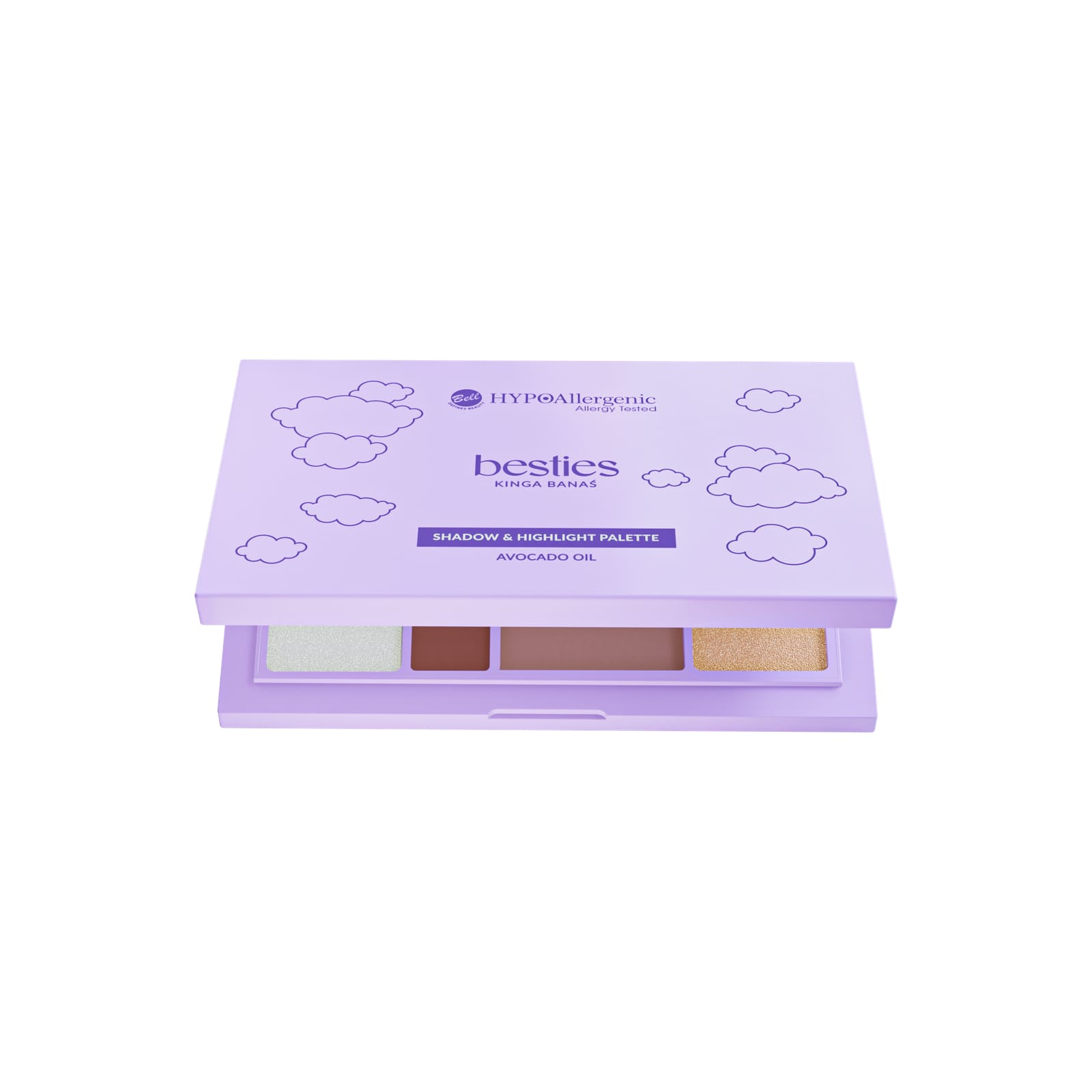 Палетка тіней і хайлайтер Shadow & Highlight Palette Besties HypoAllergenic Bell