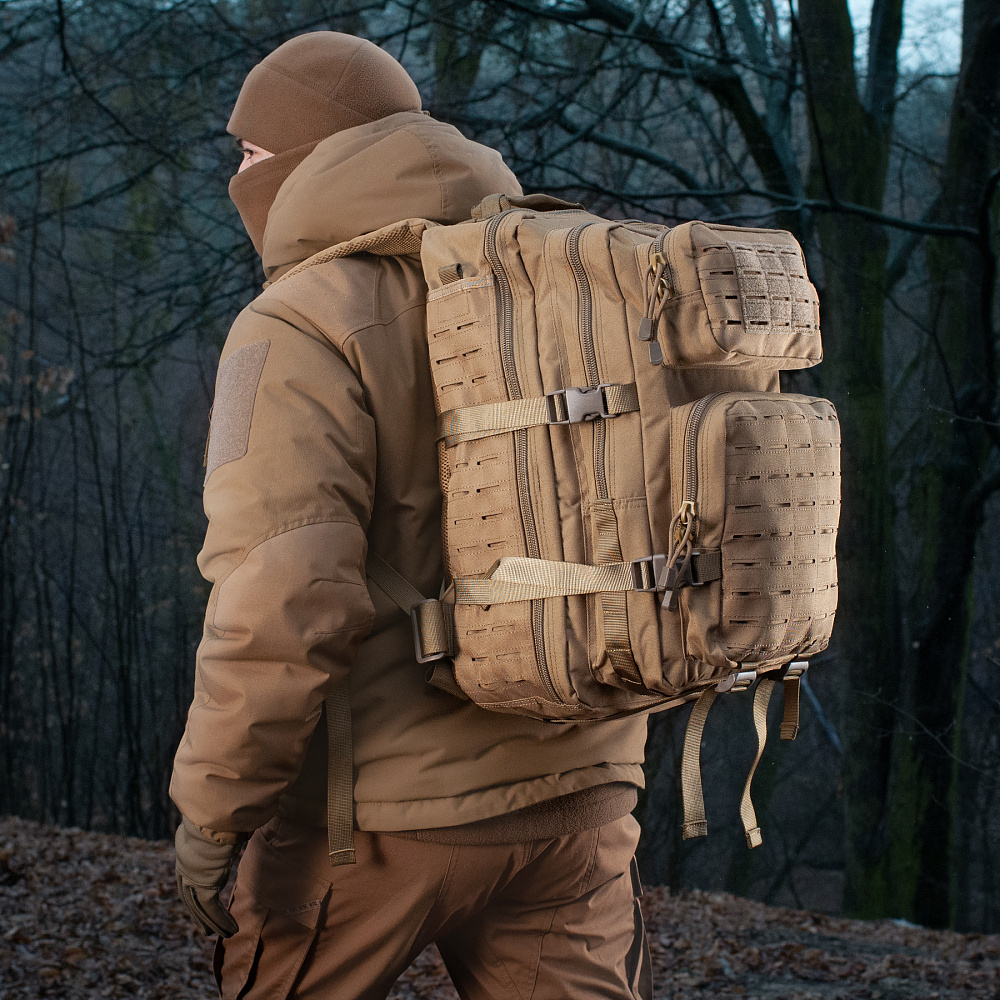 РЮКЗАК M-TAC LARGE ASSAULT PACK LASER CUT | ТЕМНИЙ ПІСОК
