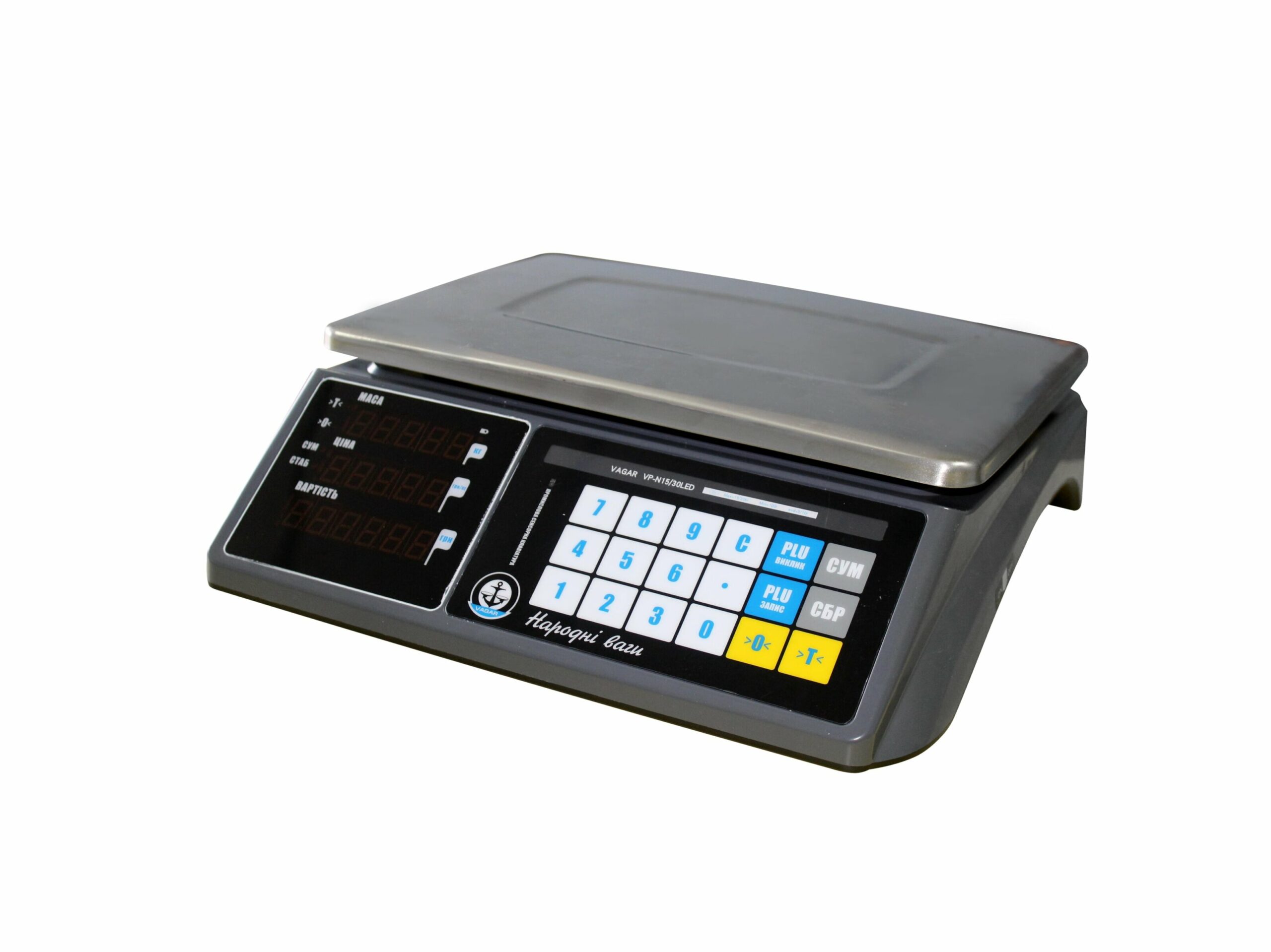 Ваги VAGAR VP-N06/15LCD (без стійки), з акумулятором для торгівлі, сільського господарства, закладів харчування, складів і оптових баз. Сумісно з ПРРО SM POS