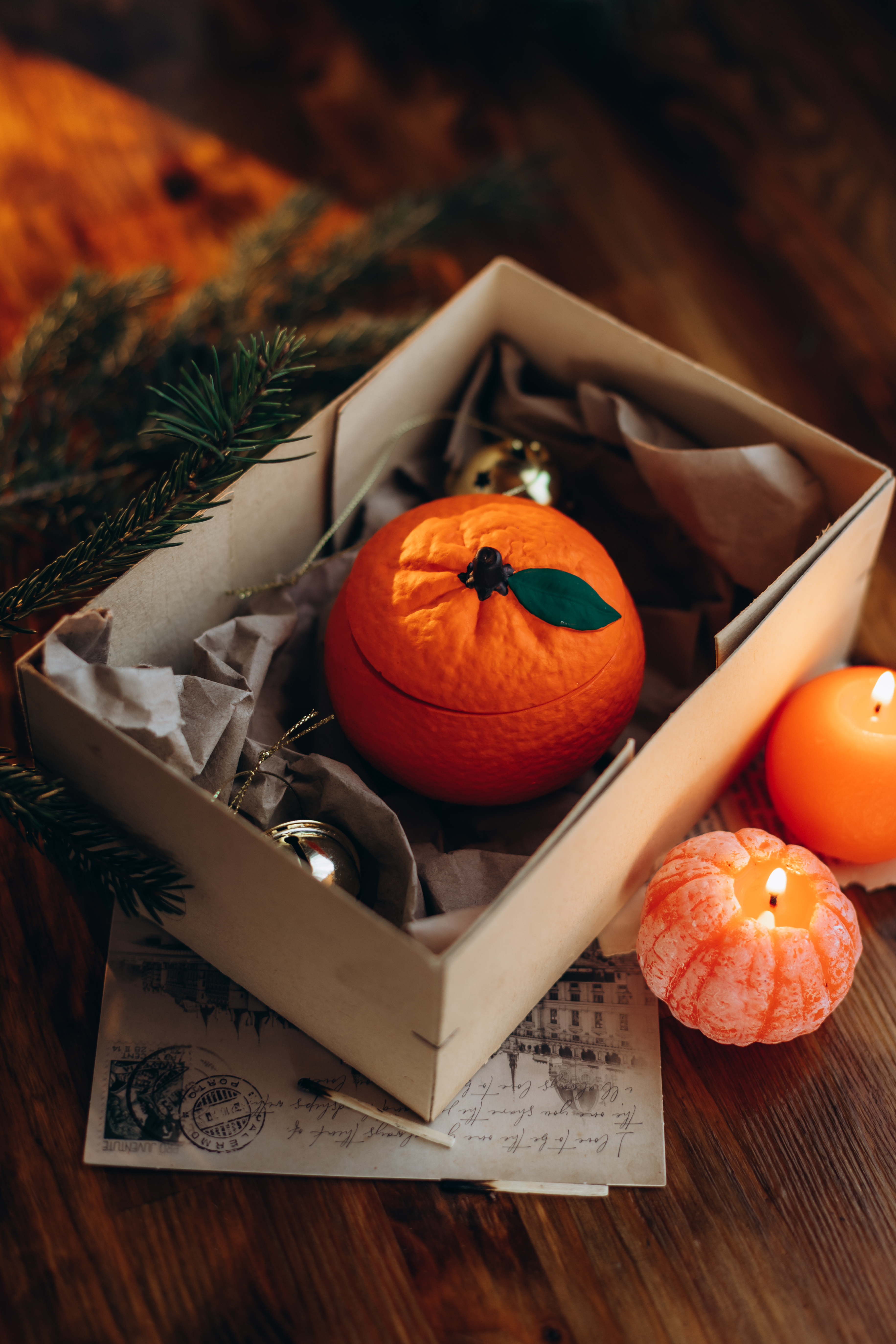 Свічка «Гіпсовий мандарин»