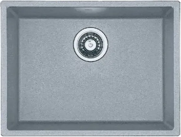 Гранітна мийка Quadro 53x46 Grey Metallic