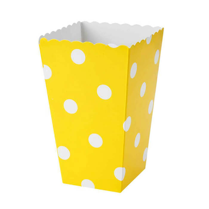 Коробочки поп-корн у горох жовті 1шт
