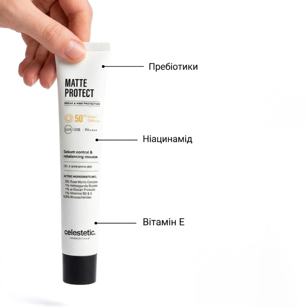 Celestetic Matte Protect - матирующий солнцезащитный крем SPF50