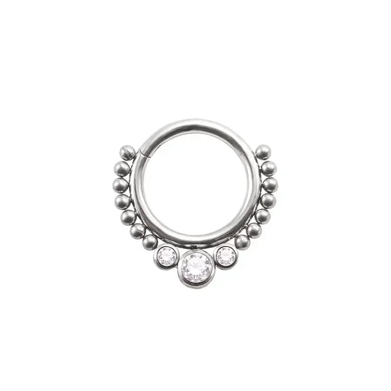 Clicker Ring with Balls and Crystals