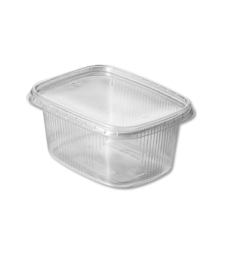 Контейнер прямокутний рифлений для гарячих/холодних страв, 250 мл (1000 шт)