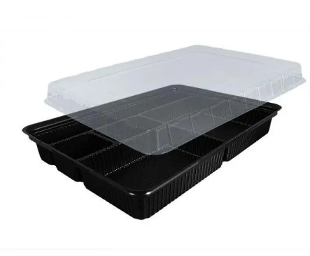 Упаковка для суші та роликів ПС-610ДЧ, контейнер з кришкою, коробка 180 шт, 008400138