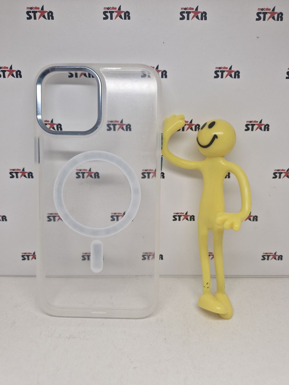 Чохол clear MagSafe color metal frame for iPhone 13 Pro Max blue silver