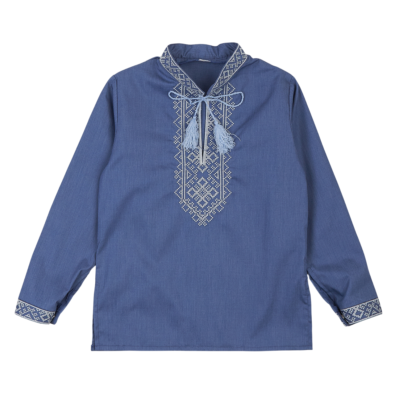 Сорочка вишита з довгими рукавами для хлопчика джинс