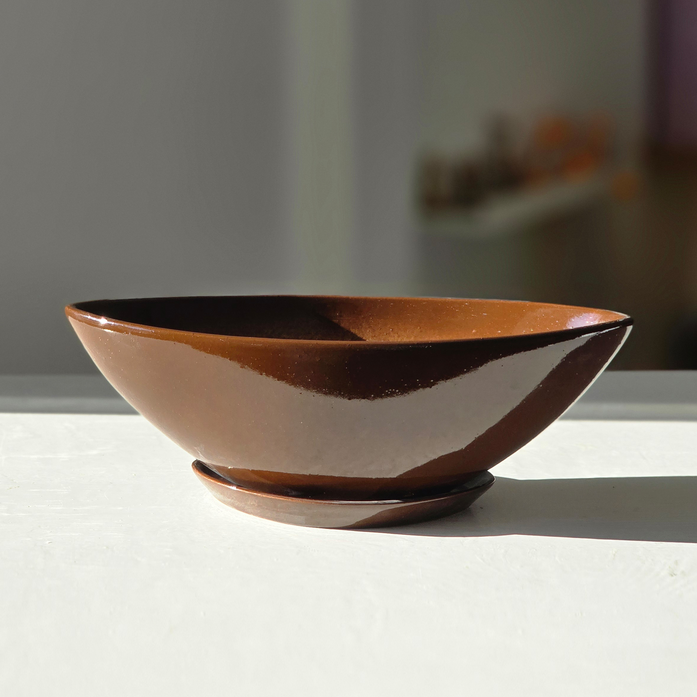 Горщик керамічний для квітів Човник 0,7 л Коричневий p054