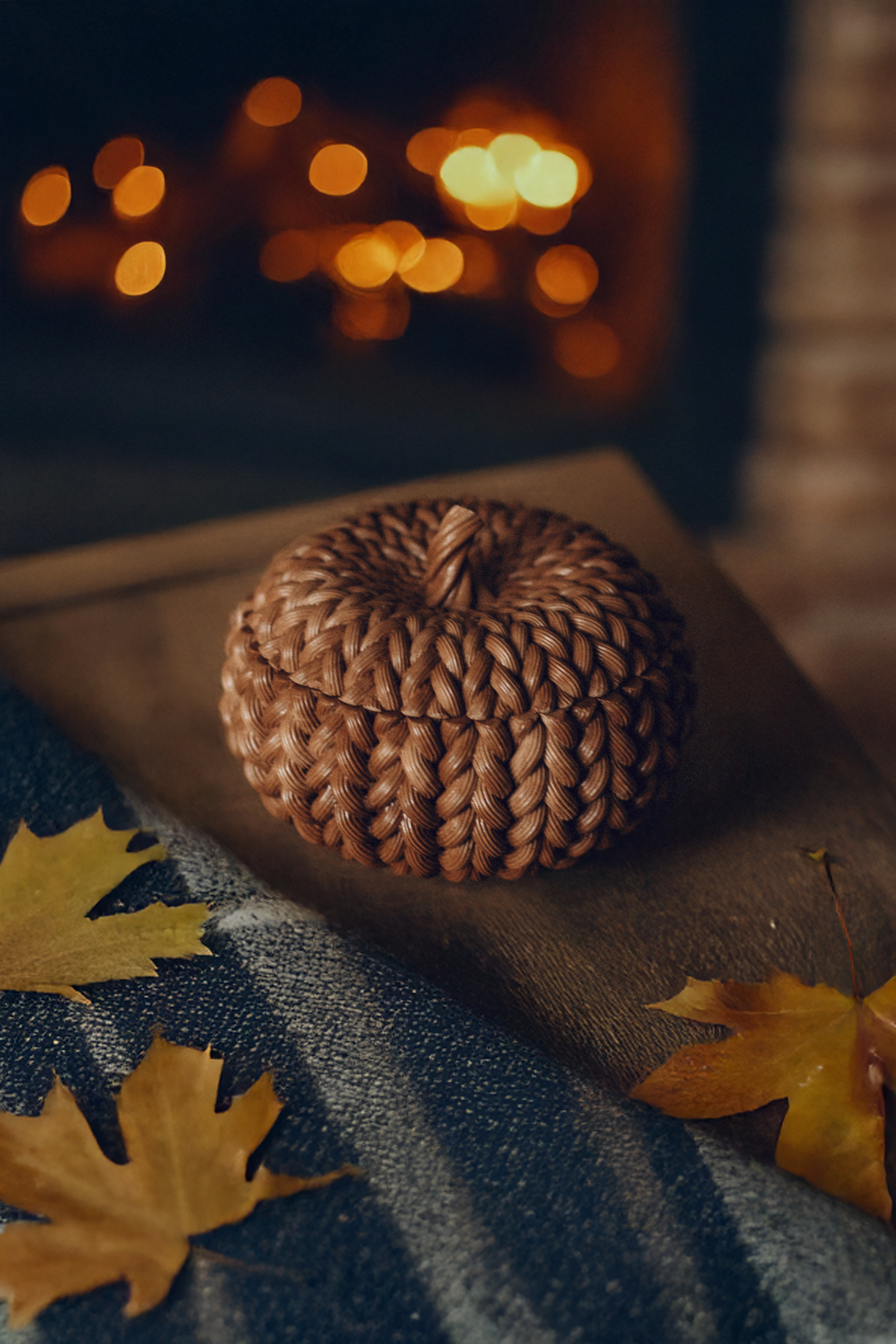 Свічка "В'язаний гарбуз"