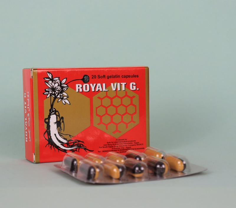 Royal vit G Вітаміни Королівські капсули Женьшень Маточне молочко 20 капсул