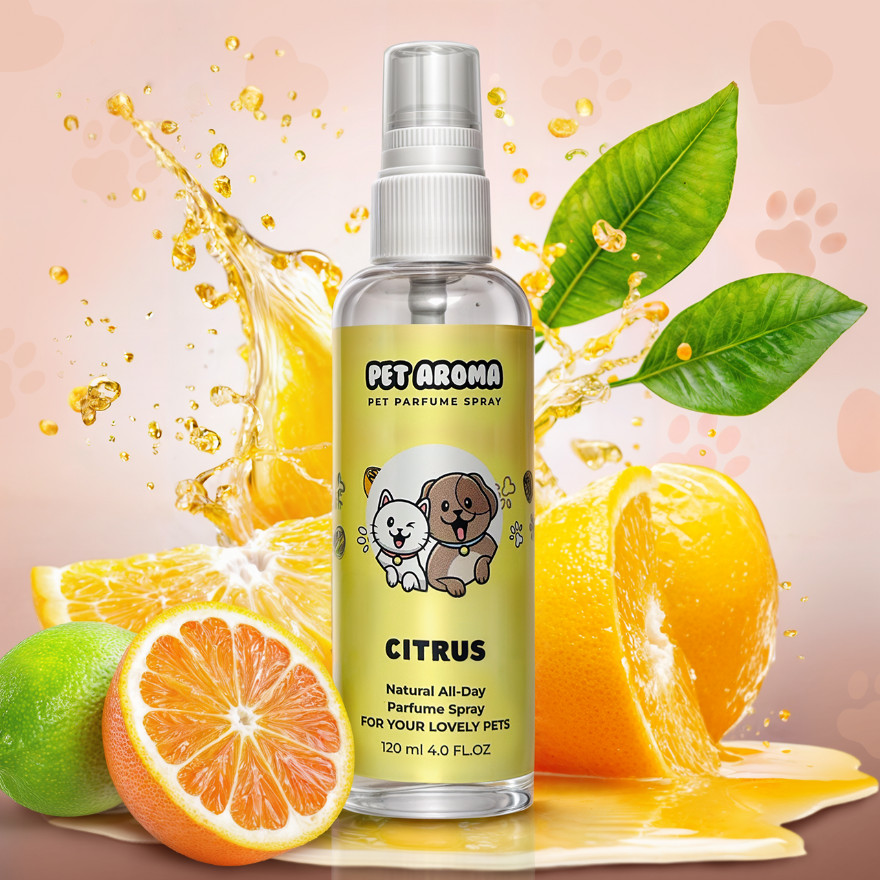 Парфум для тварин PET AROMA  120 мл  CITRUS  ( з ароматом цитрусу )