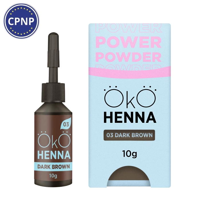 Къна за вежди OKO Power Powder, 03 Dark Brown, 10g