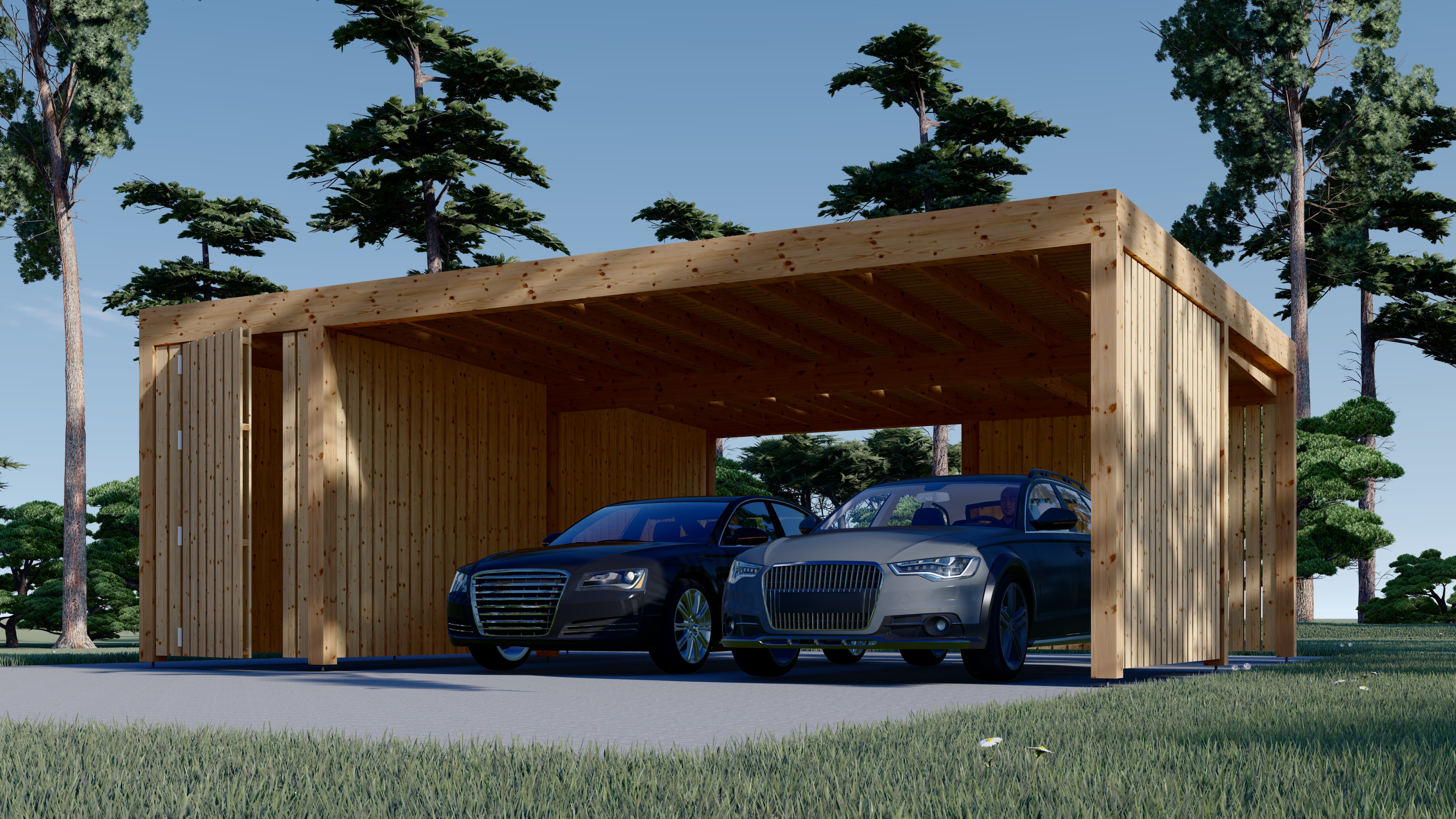 Pérgola para coches Moderna 1 6x6