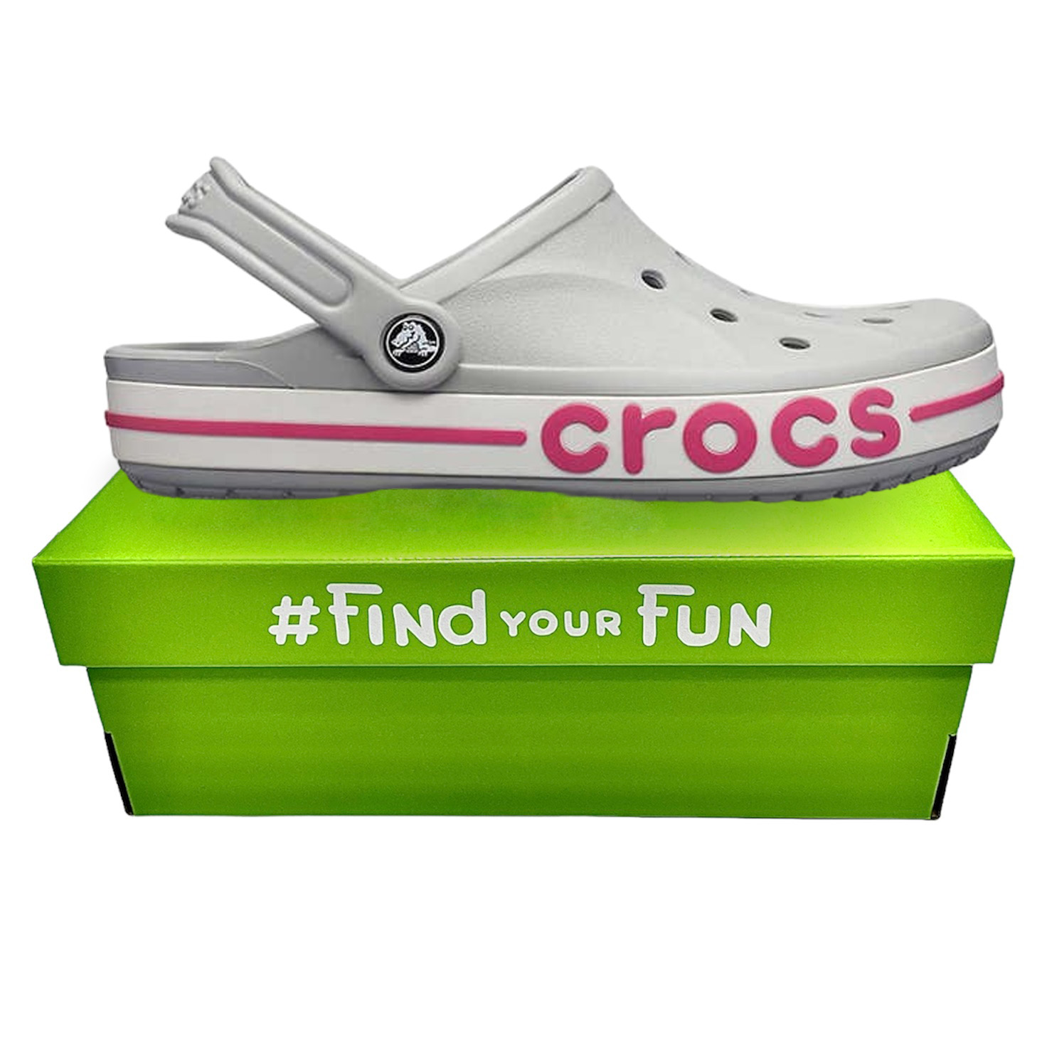 Crocs Bayaband Clog Light Grey/Candy Сабо Крокси чоловічі / жіночі сірі