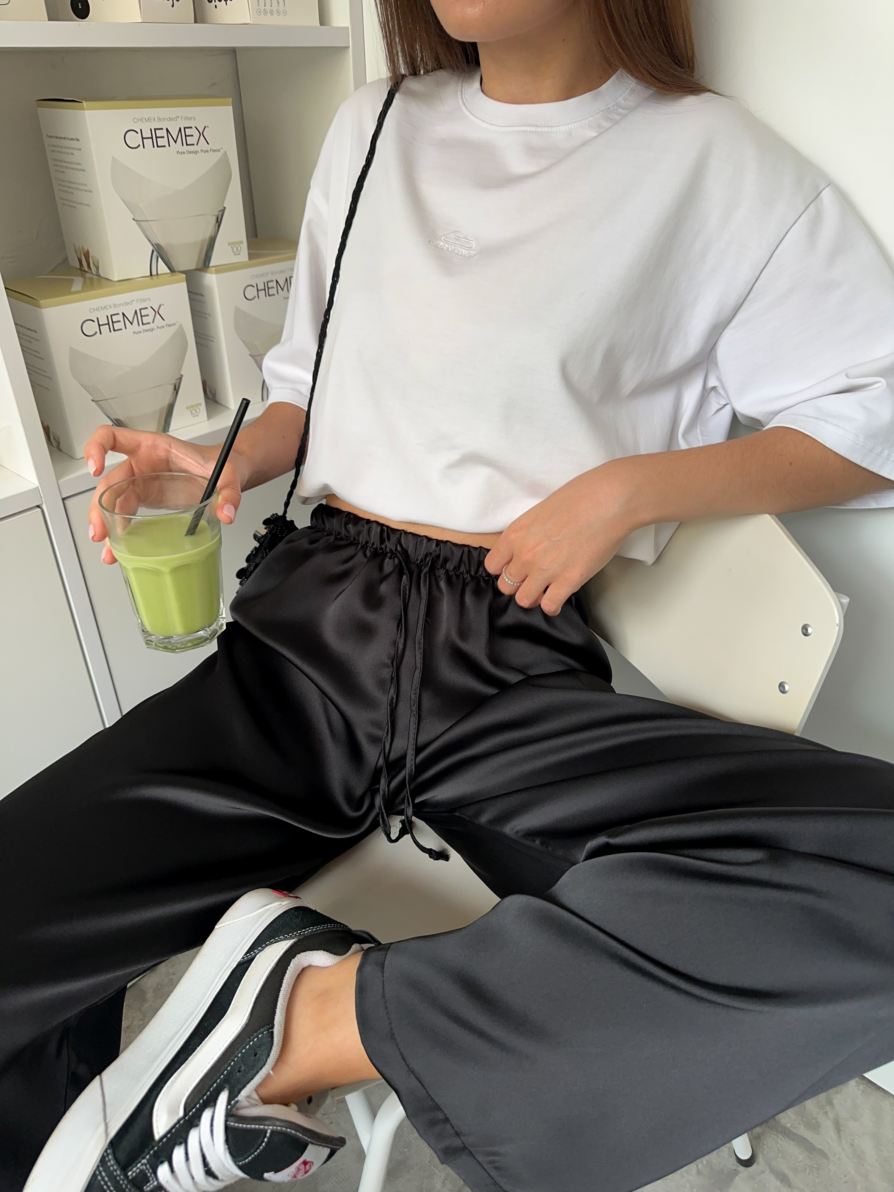 Штани сатин чорні