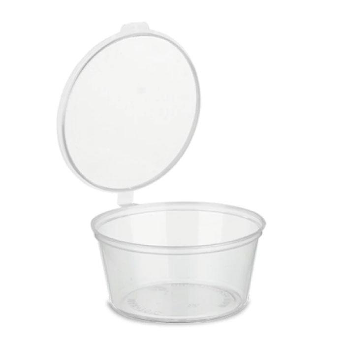 Соусник круглий PP з кришкою 50мл напівпрозорий, упаковка 50 шт, 001900055