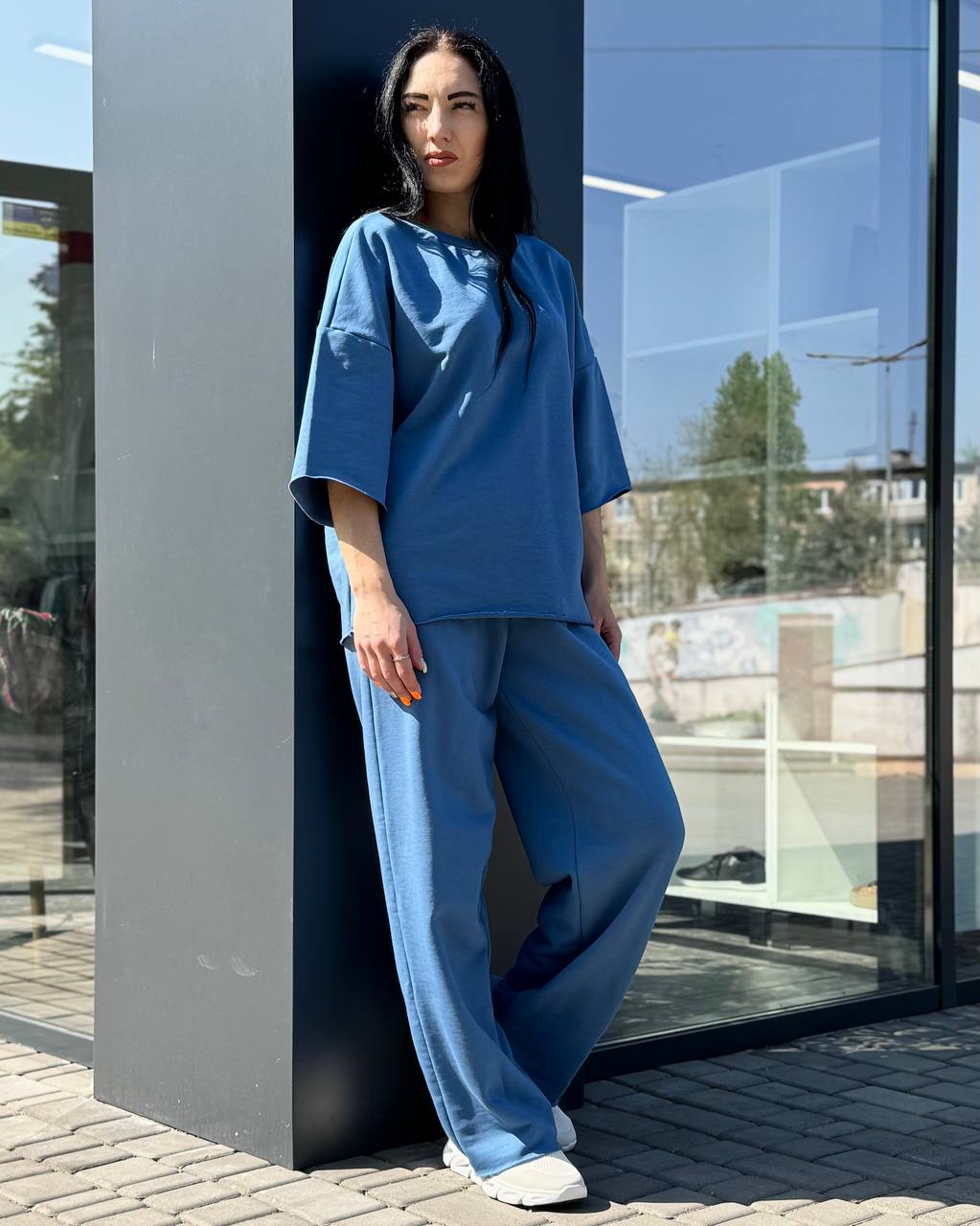 Костюм жіночий футболка + штани палаццо POVI (one size)