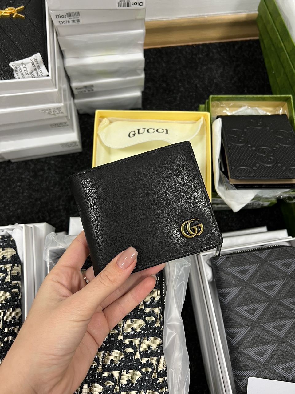 Gucci Leather GG Marmont Coin Wallet Black
