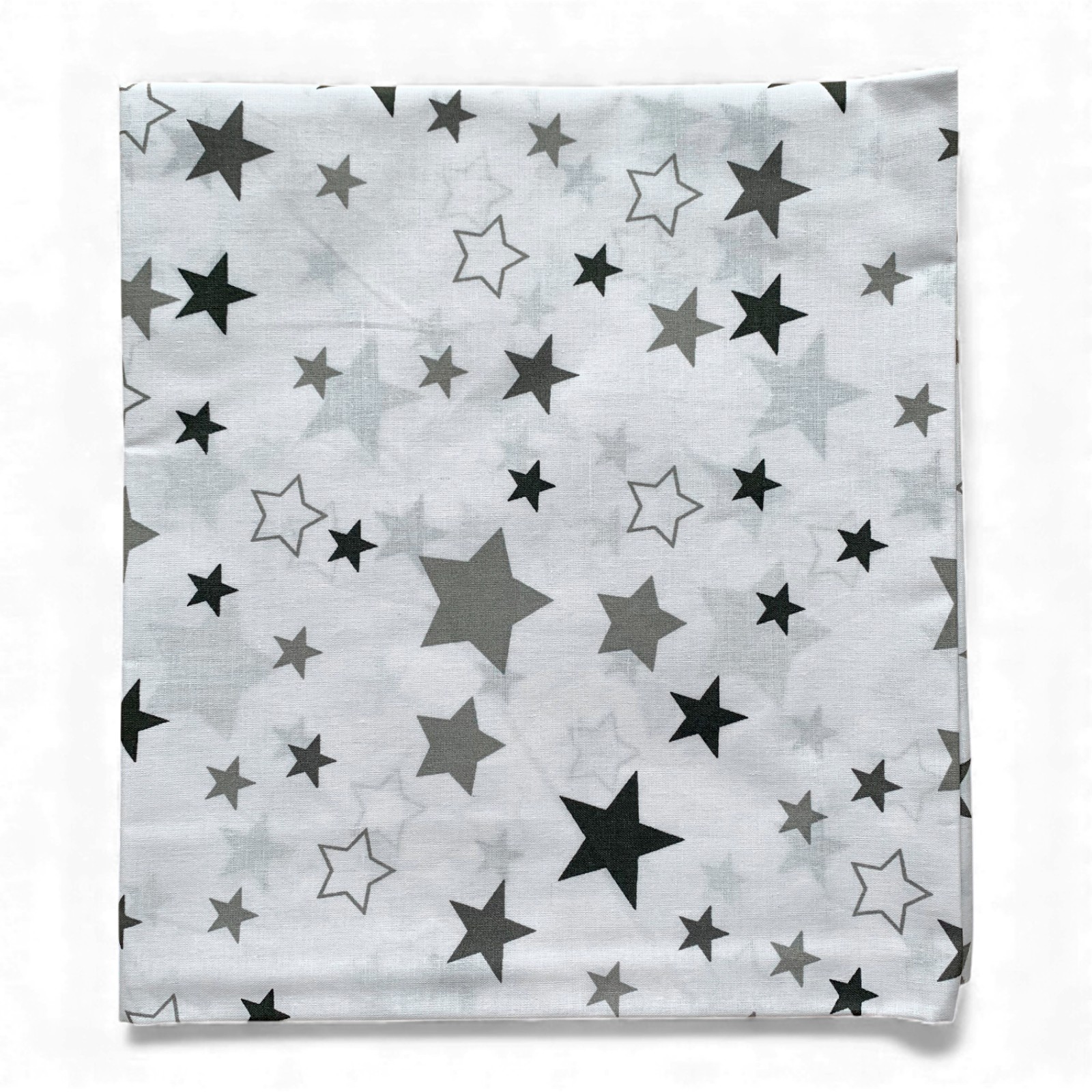 Пелюшка бавовняна 110 х 100 см Зірочки сірі на білому