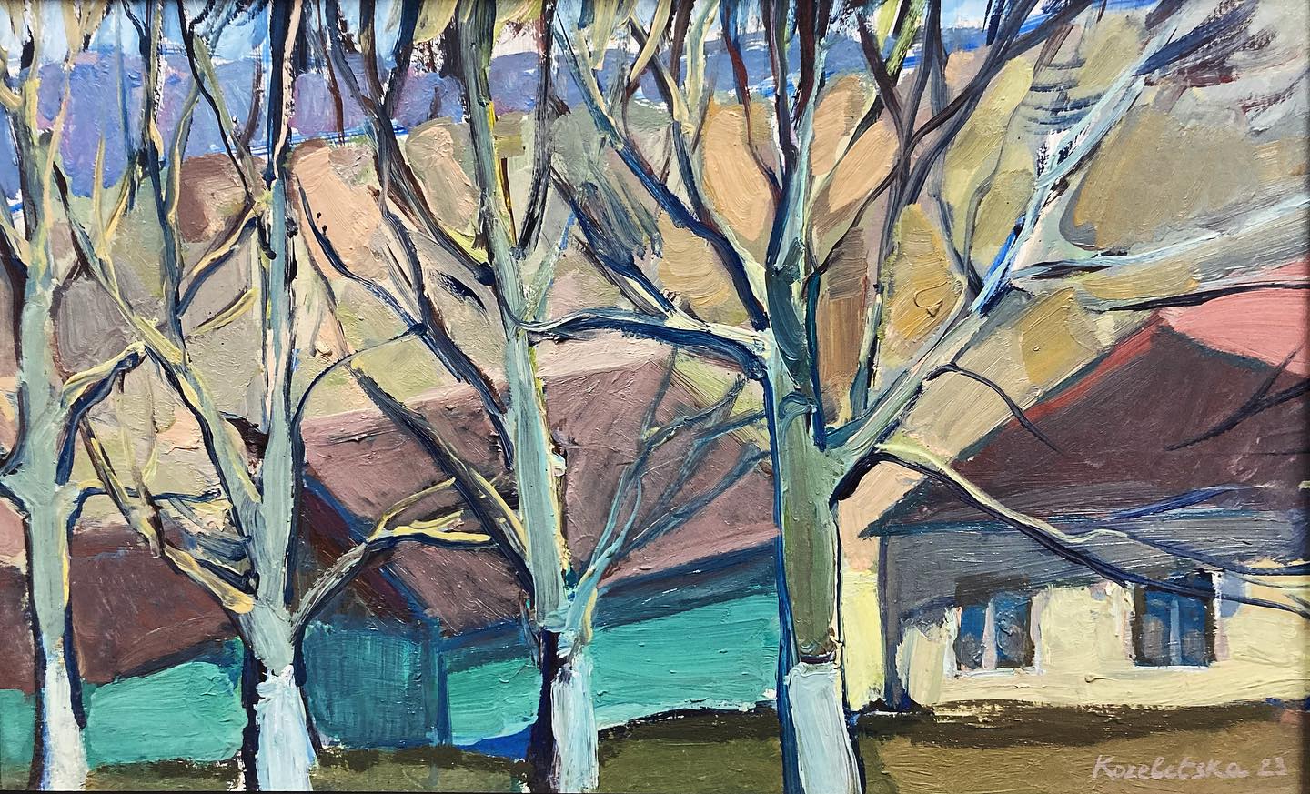 Spring in Recea, 2023, 23,5x37,5 sm, oil on cardboard