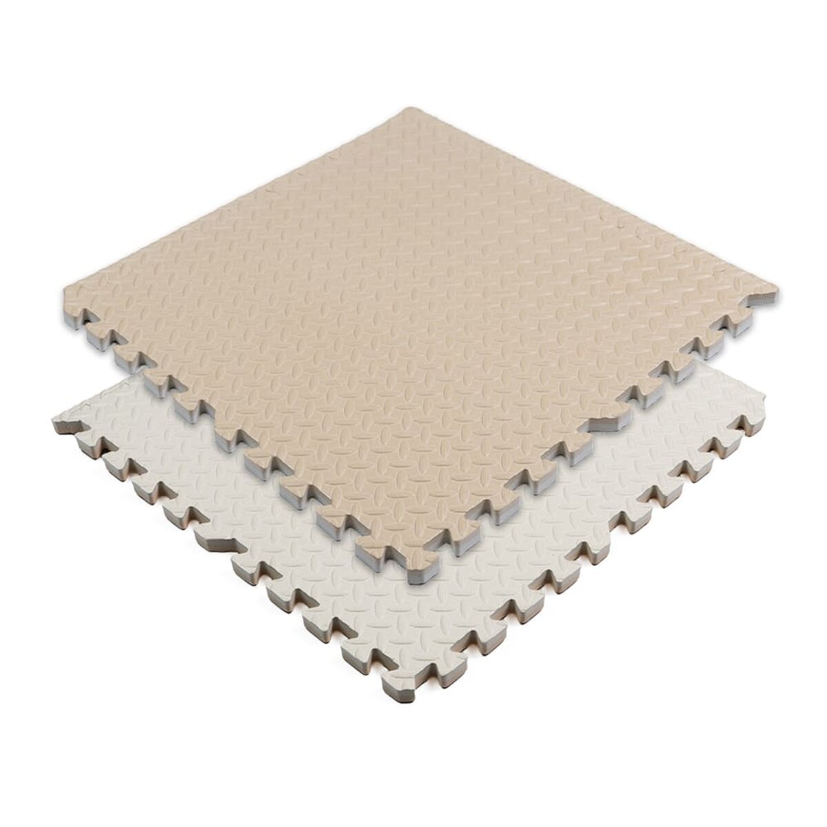 Пазл - підлогове двостороннє покриття CREAM та BEIGE (пазл кремовий-бежевий 60*60cm*2cm)