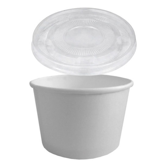 Супник з кришкою паперовий білий 470 мл, упаковка 50 шт, 001500040 / 001500075
