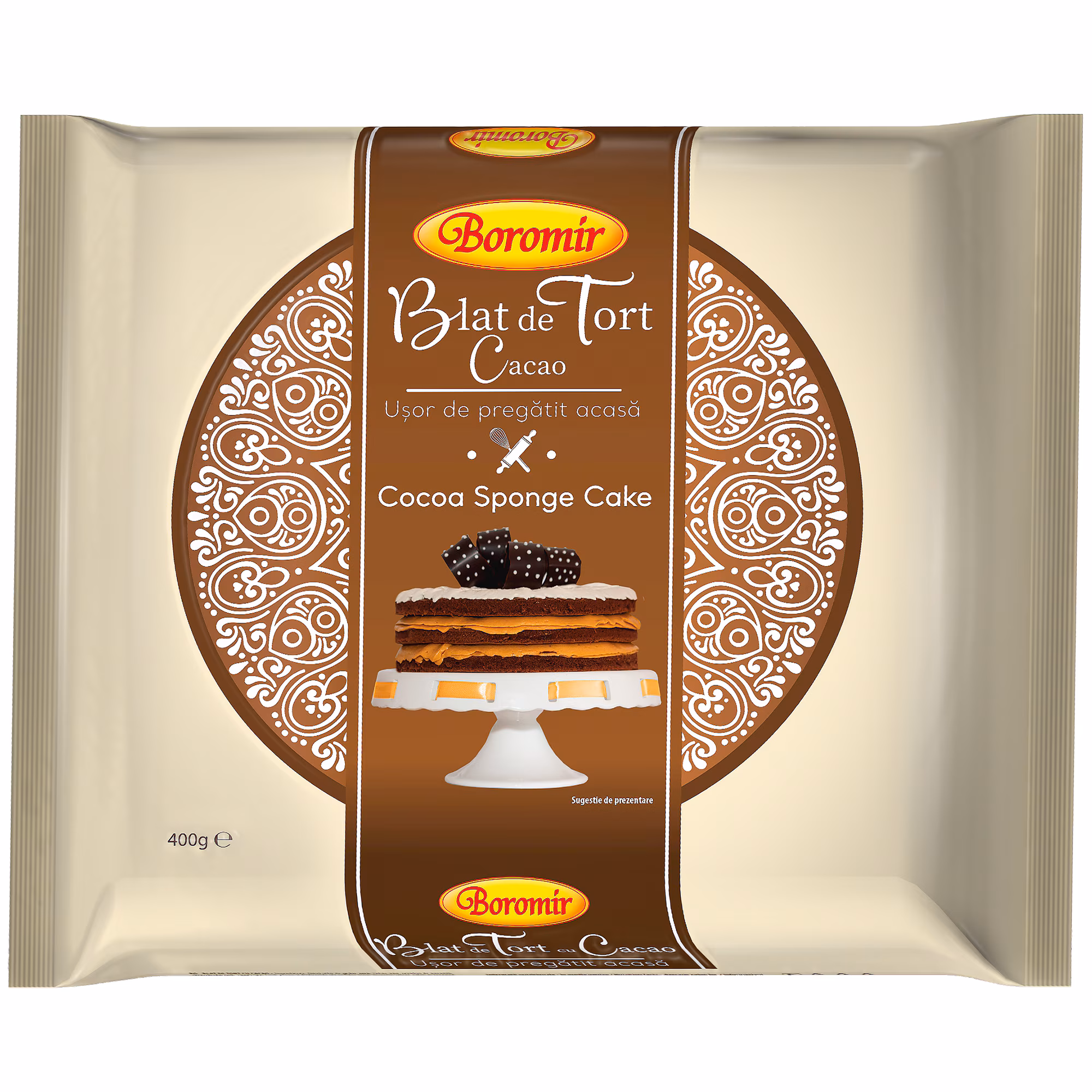 🇷🇴 "BOROMIR" Base para tarta con cacao, 400 g.