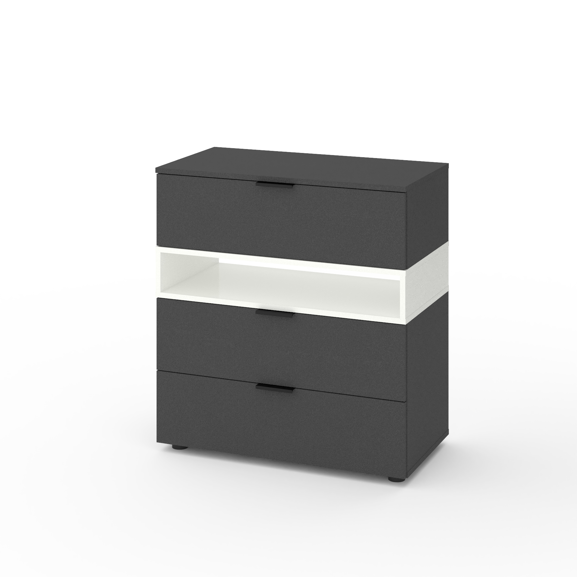 Комод у спальню МA026AW 800/420/870 мм., колір антрацит-білий сніг