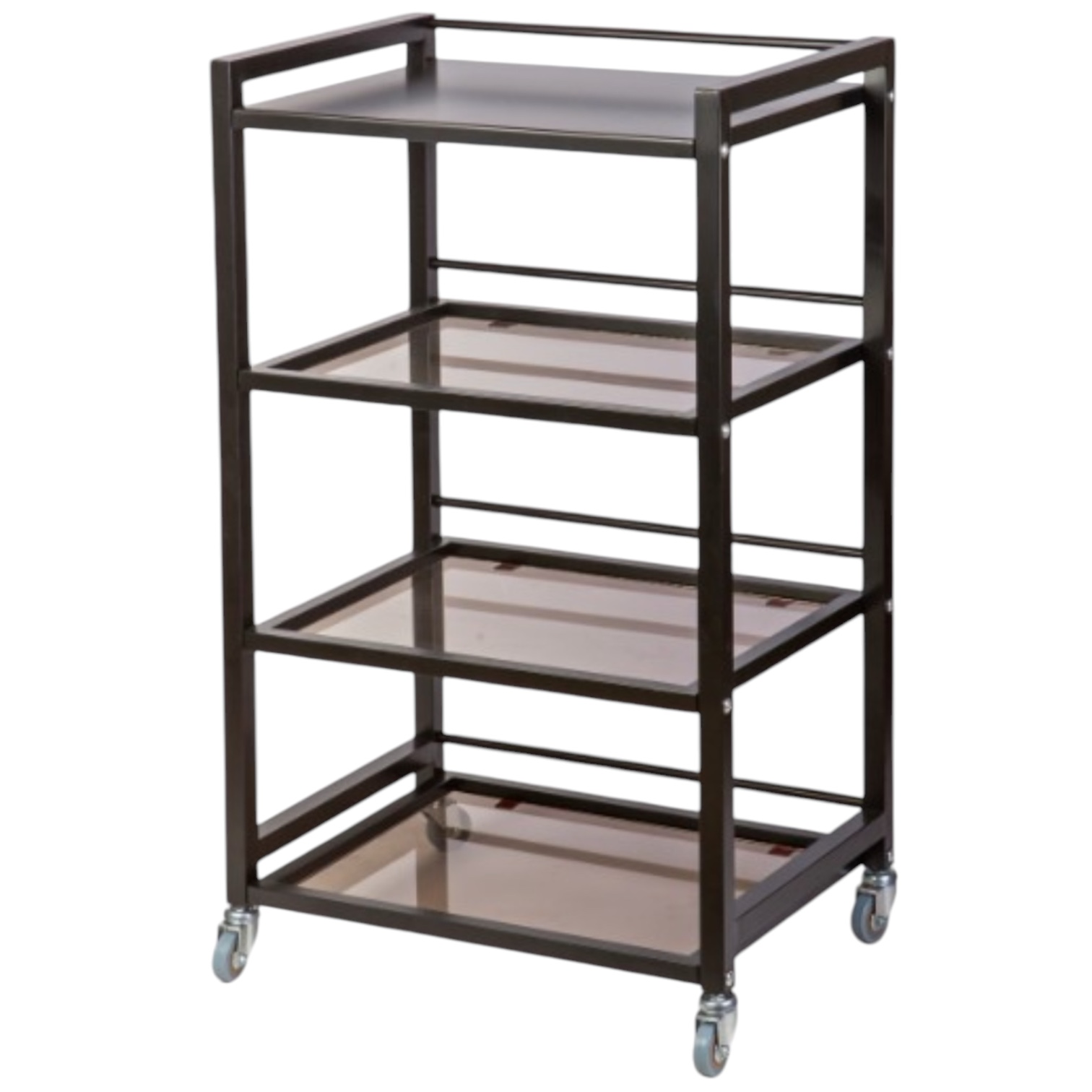 Візок косметологічний з чотирма полицями, чорний