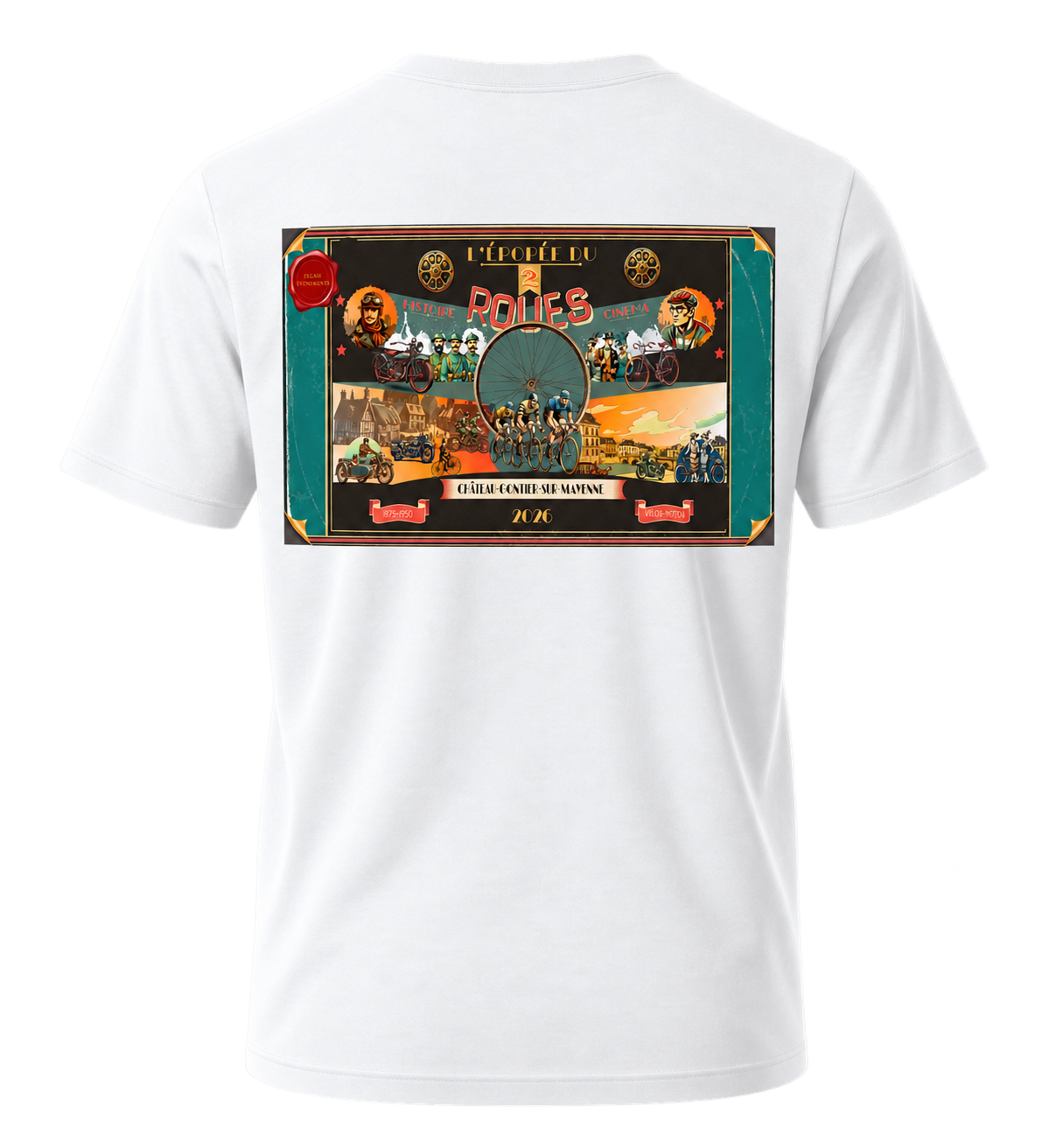 T-shirt Collector Affiche – L’Épopée du 2 Roues - Blanc
