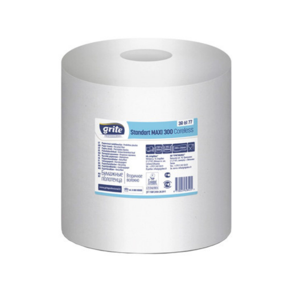 Рушники паперові Grite Super MAXI 300 coreless, 100% cellulose, 200х190, 952 л, 300 м., 200х315 мм,