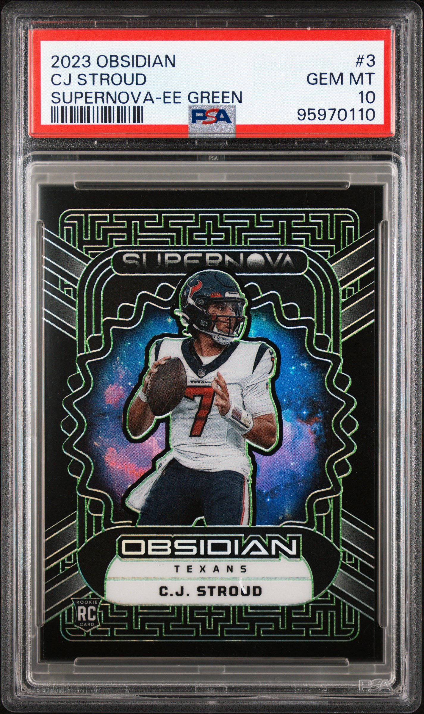 2023 PANINI OBSIDIAN SUPERNOVA #3 CJ STROUD SUPERNOVA-EE GREEN /35