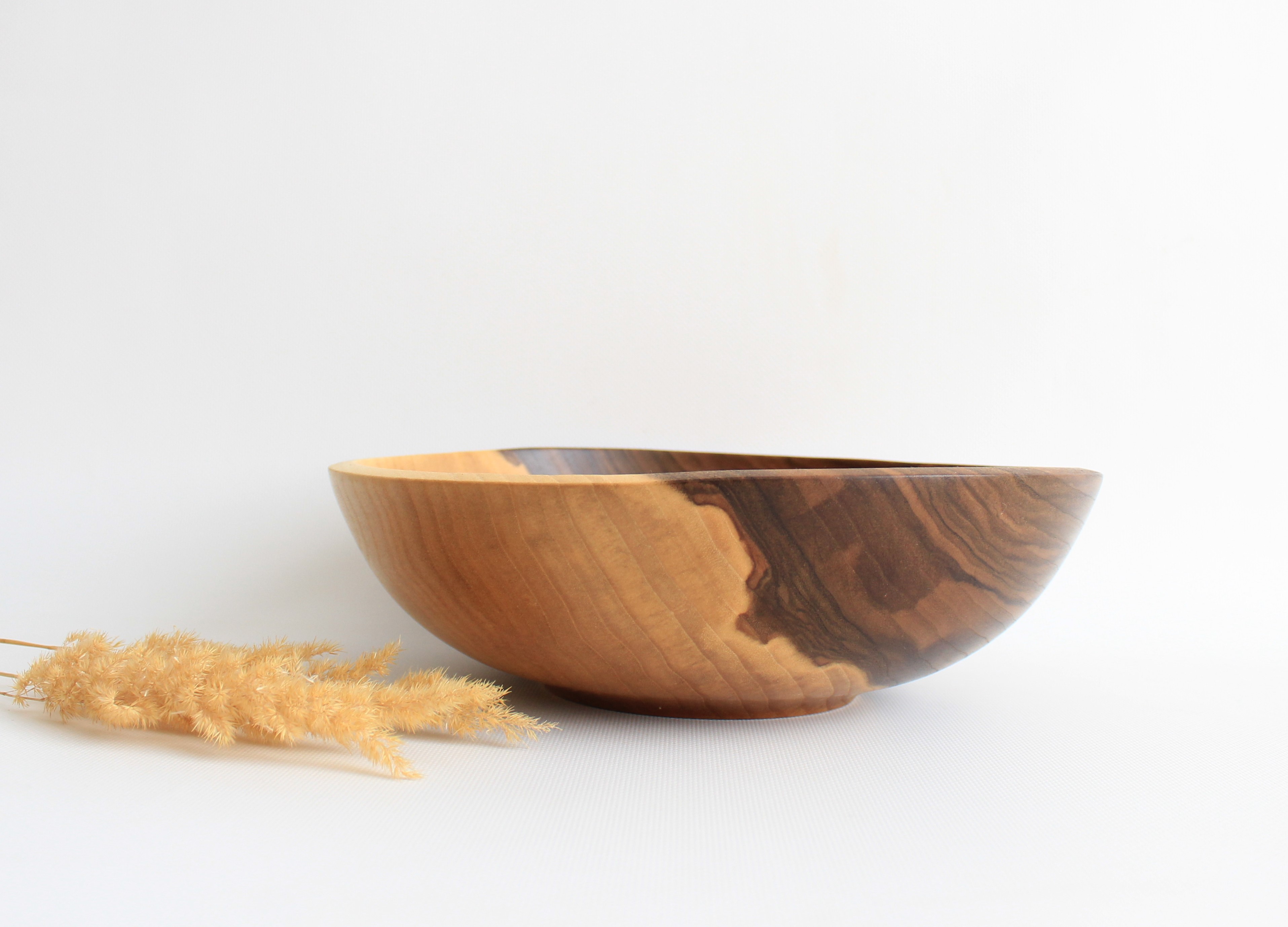 Wood turned bowl for salad. wooden centerpiece bowl handmade