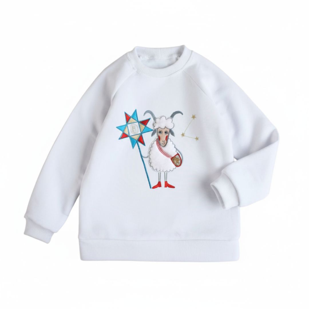 Дитячий світшот з аплікацією Коза-Колядник