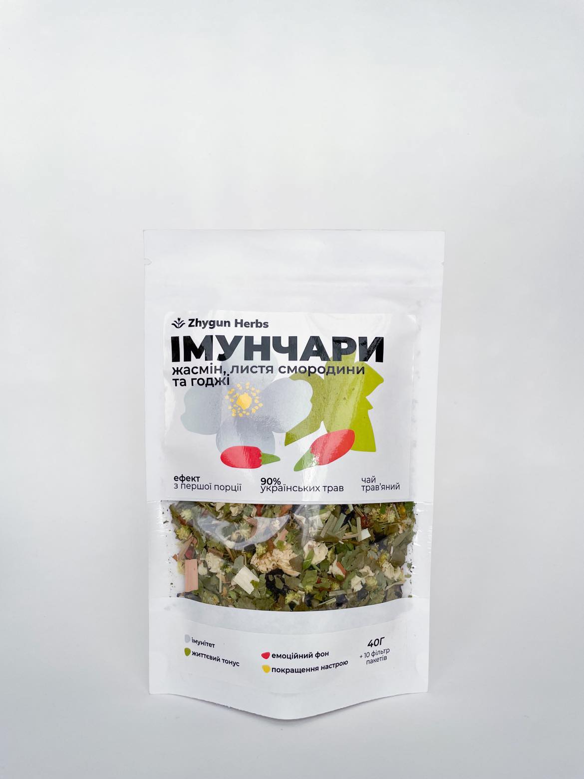 Чай з ягодами годжі, жасмином та листям смородини