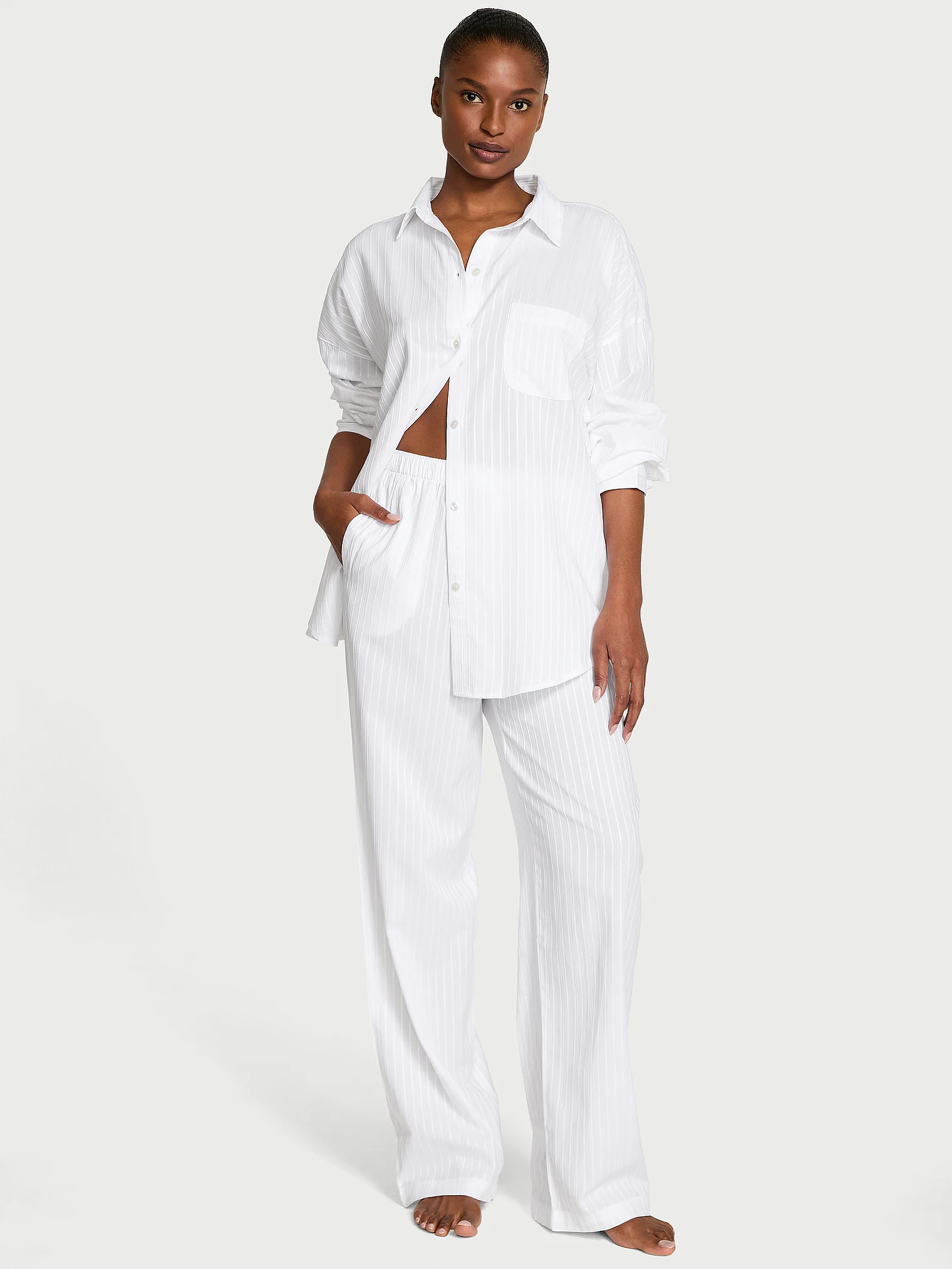 Котонова піжама Modal-Cotton Eyelet Long Pajama Set