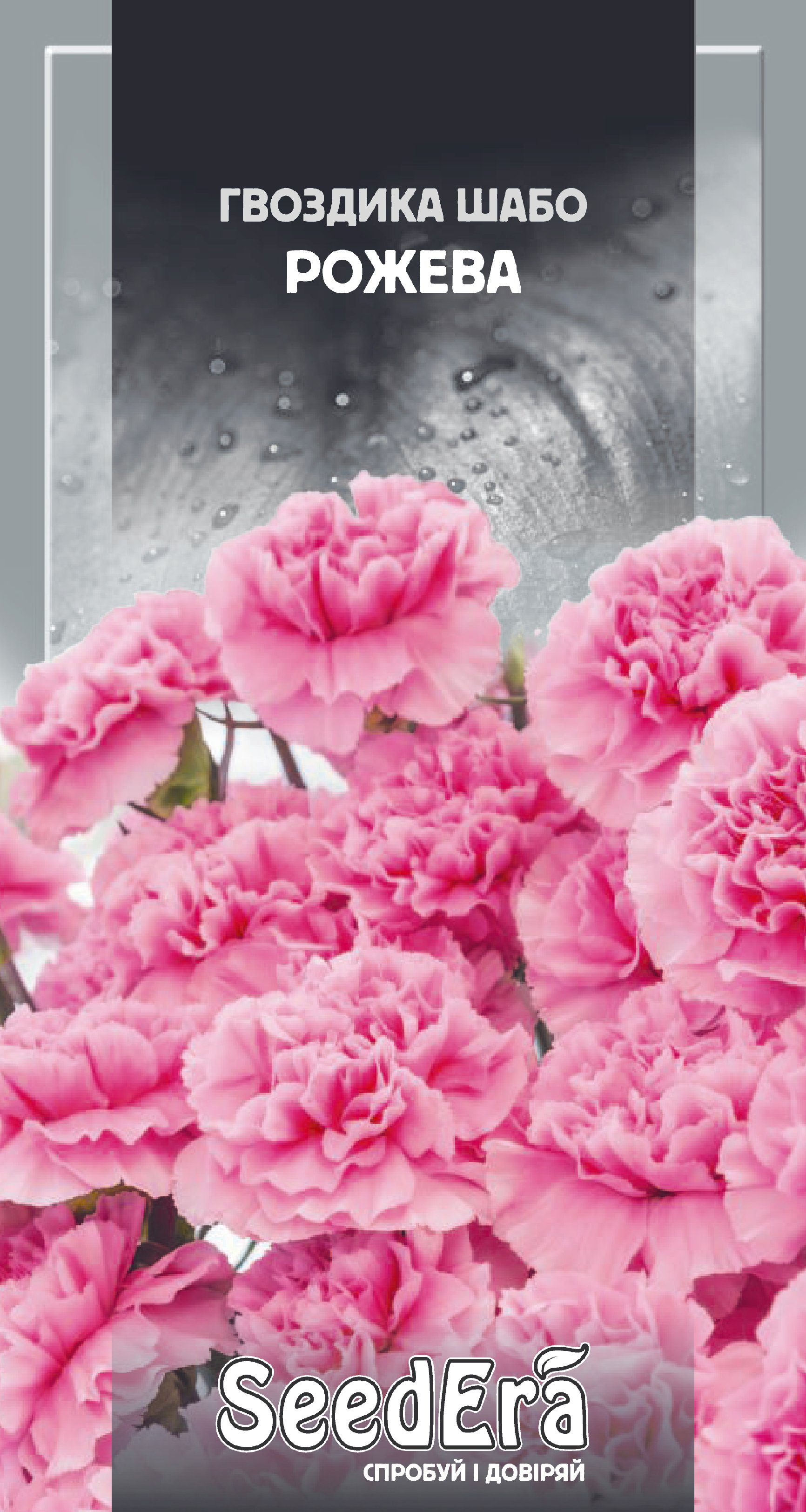 Насіння Квіти Гвоздика Шабо махрова. рожева, 0,2 г