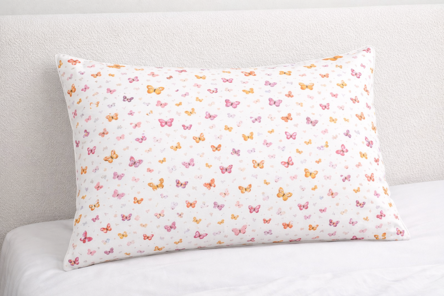 Наволочка ранфорс принт "Рожеві  метелики"