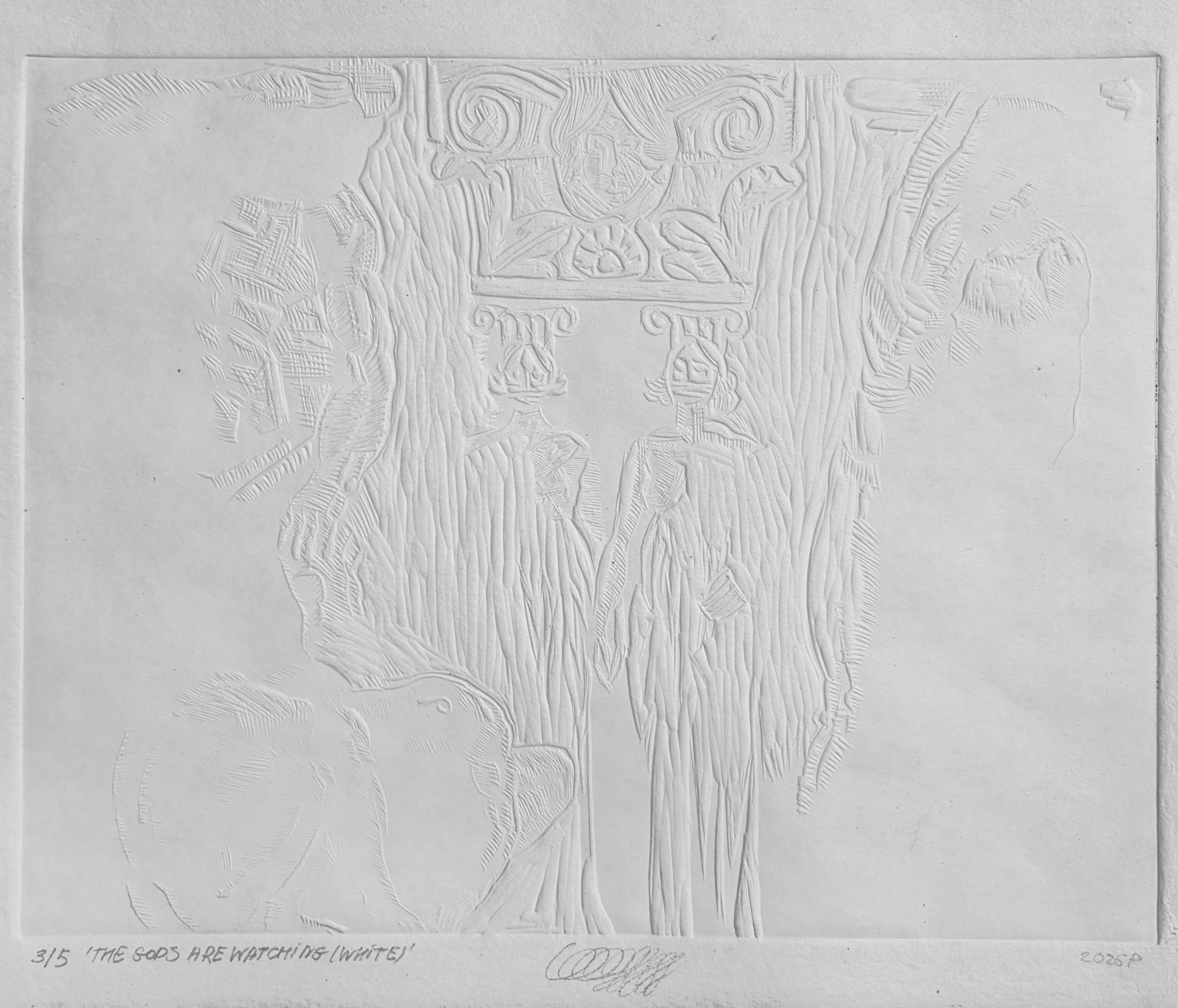 Blind Embossing `The Gods Are Watching`