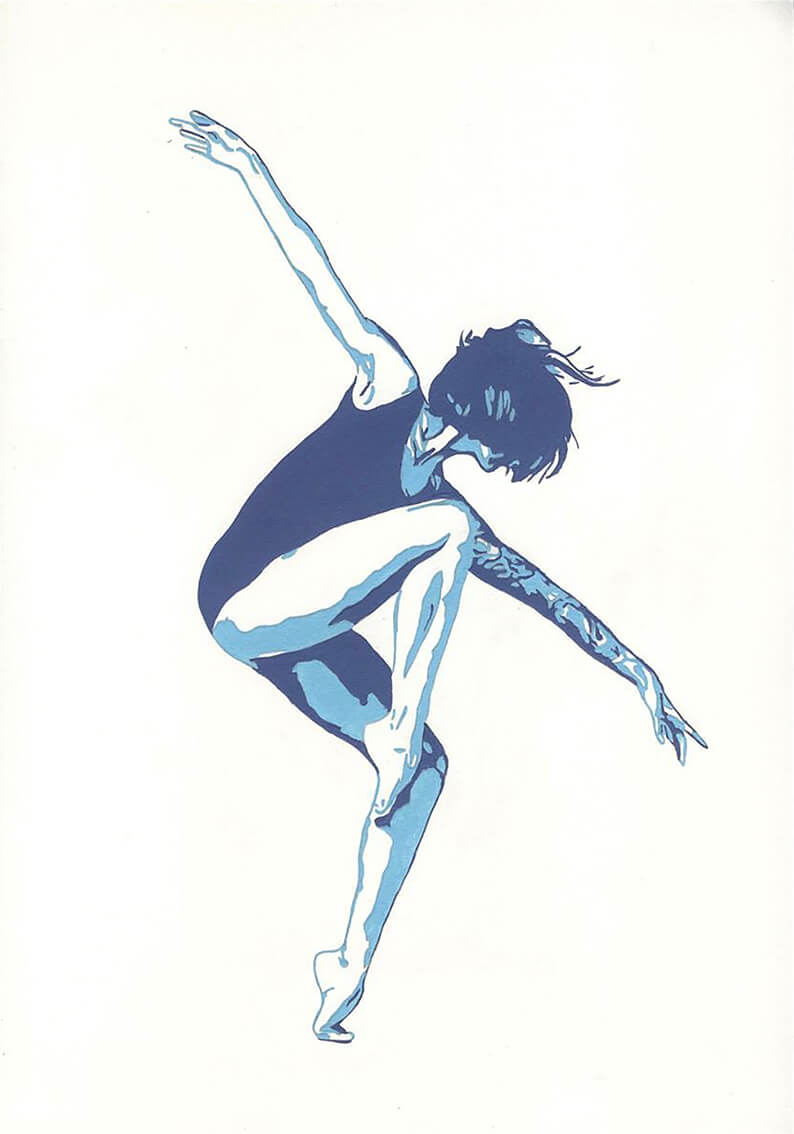 Dancer_3, 42x30 cm original acrylic painting on paper