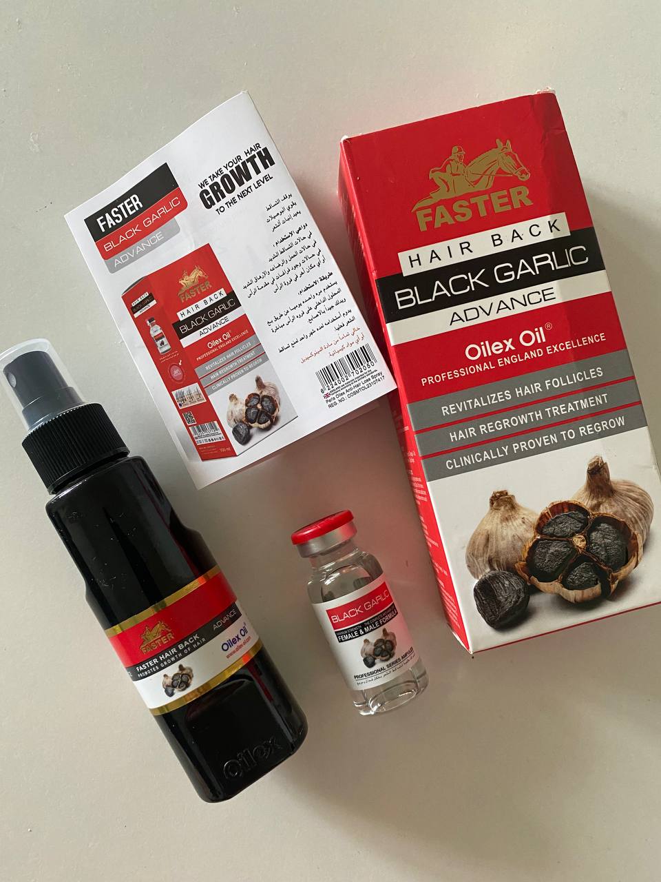 Faster Black Garlic Advance Oilex Oil Фастер Спрей від випадіння волосся з чорним часником