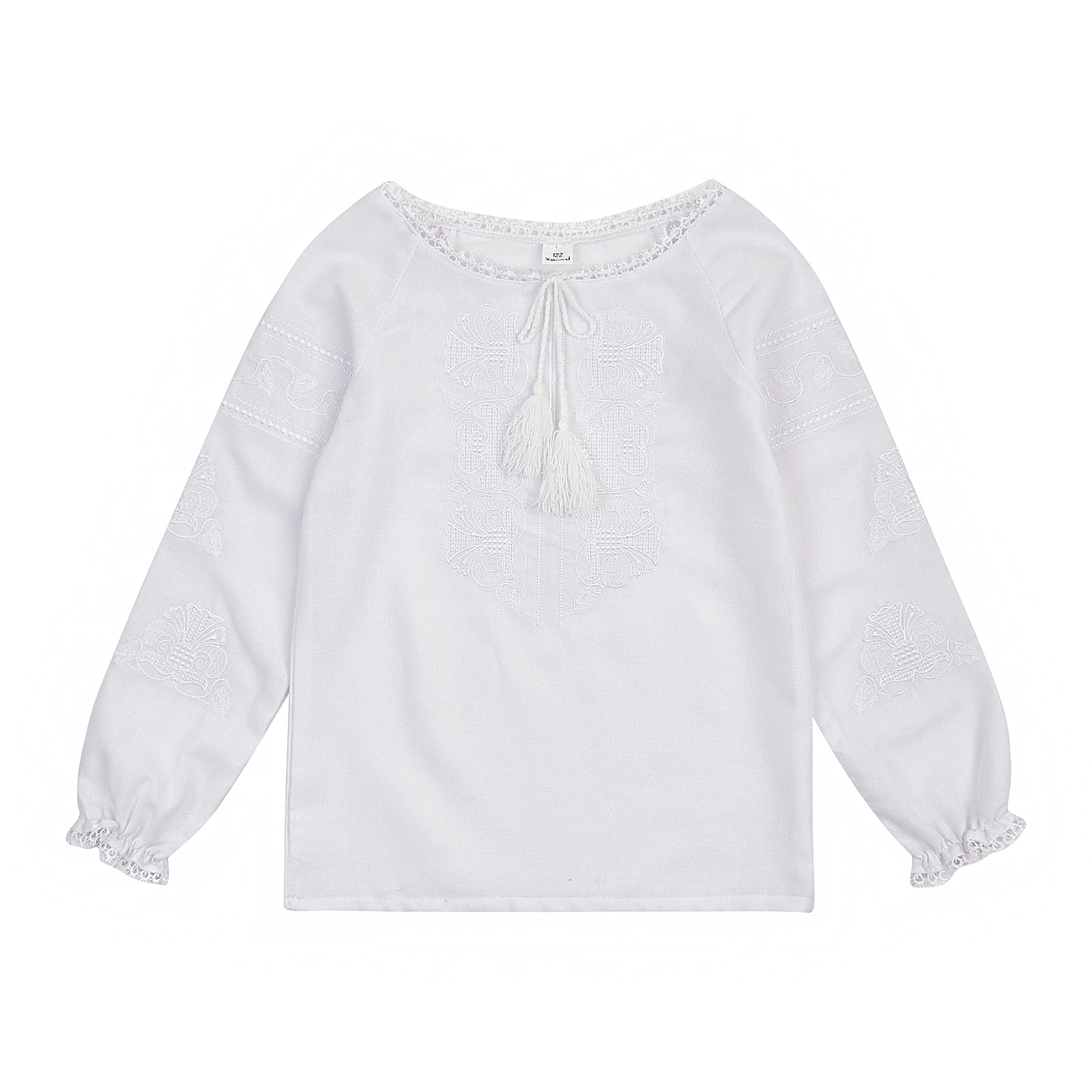 Вишиванка для дівчинки з білою вишивкою