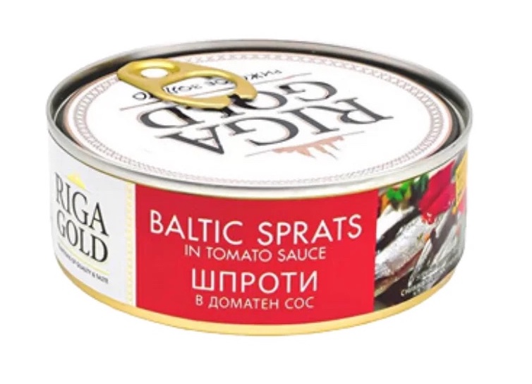 🇱🇻 "RIGA GOLD" Шпроты в томатном соусе балтийские, 240 гр.