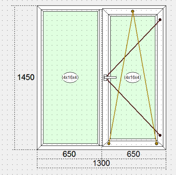 Двостулкове поворотно-відкидне вікно 1450х1300
