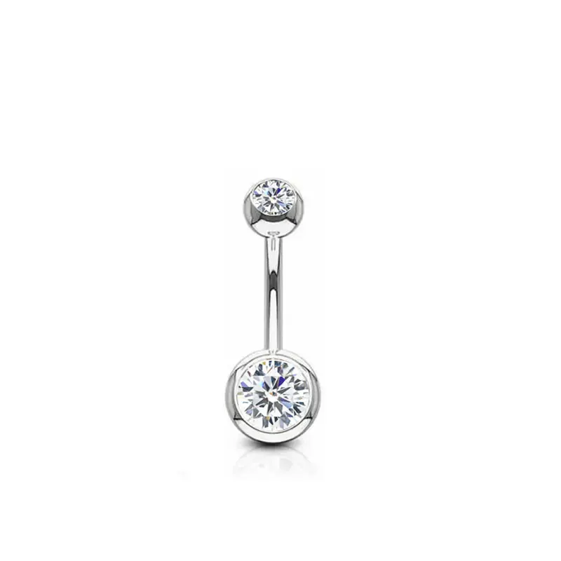 Navel Ring with CZ Stones