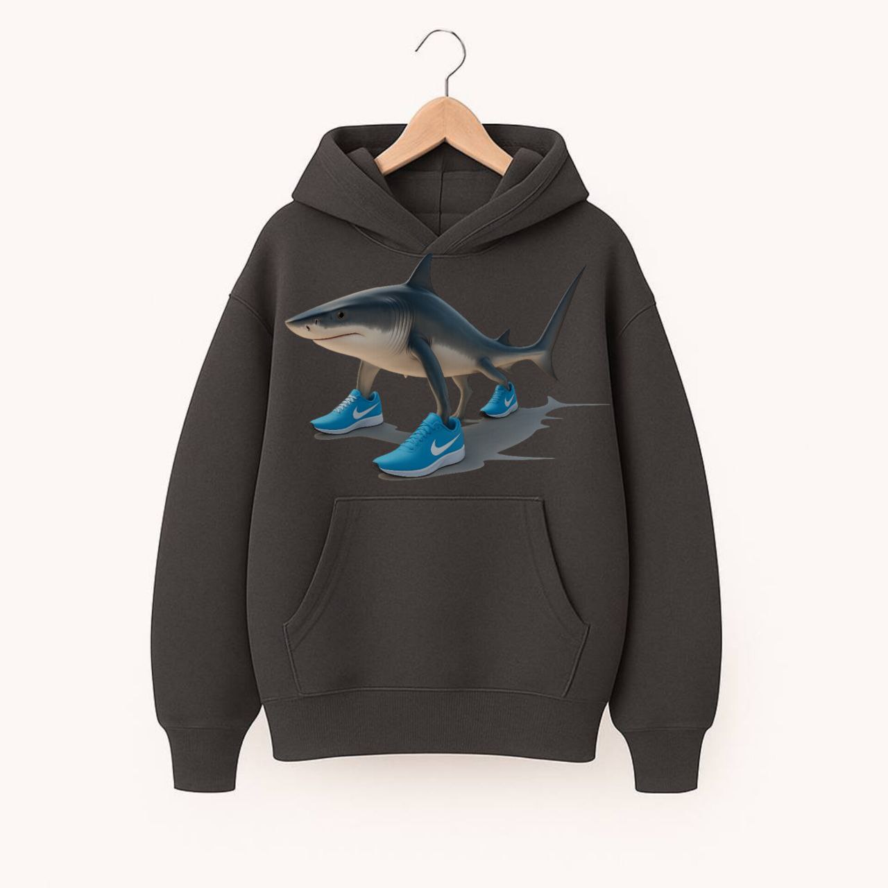 ХУДІ  ОВЕРСАЙЗ  ГРАФІТ   З ПРИНТОМ "ТРАЛАЛЕО ТРАЛАЛА"