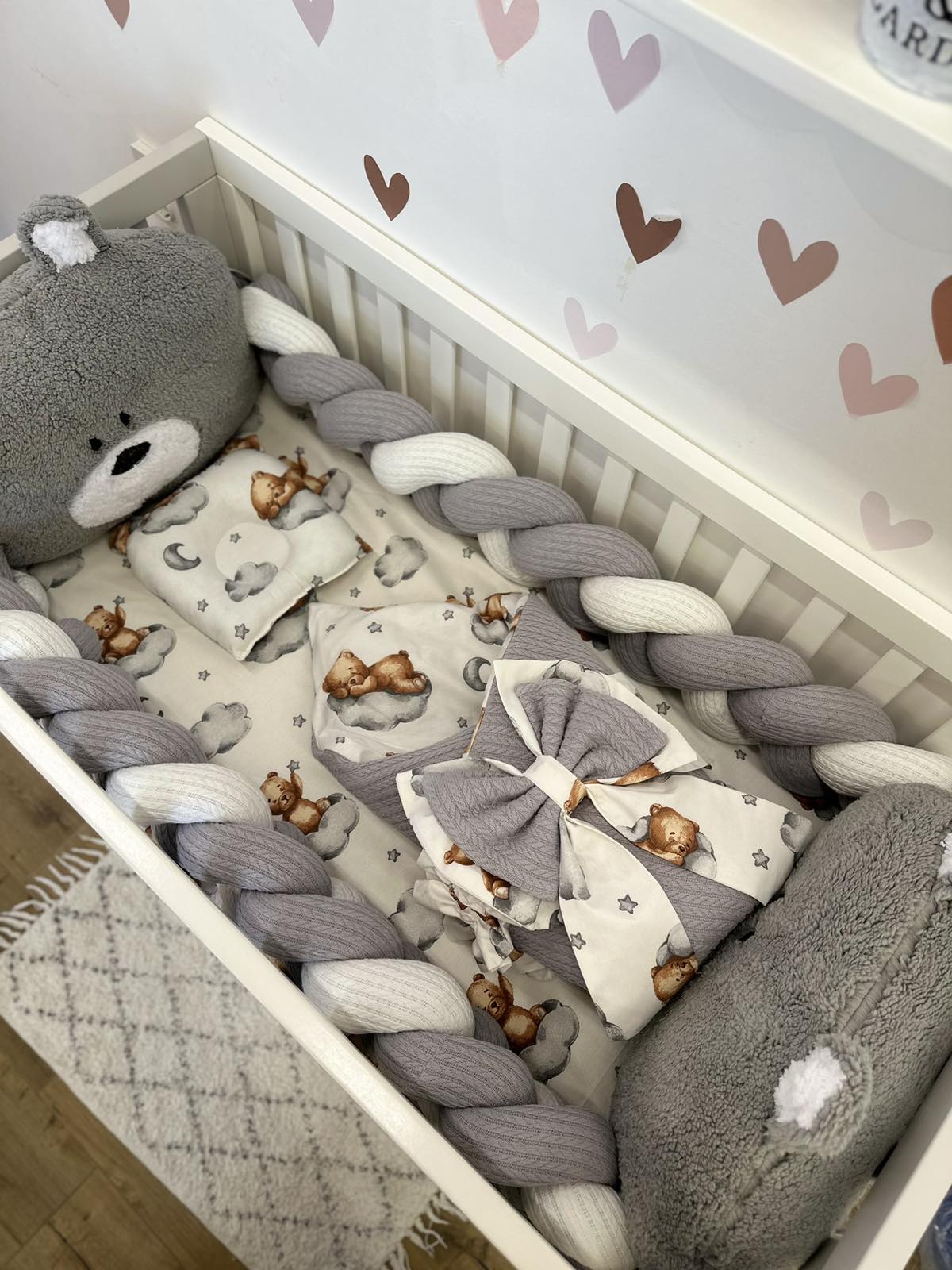 В ліжечко набір Babys «Два ведмедика» сірий