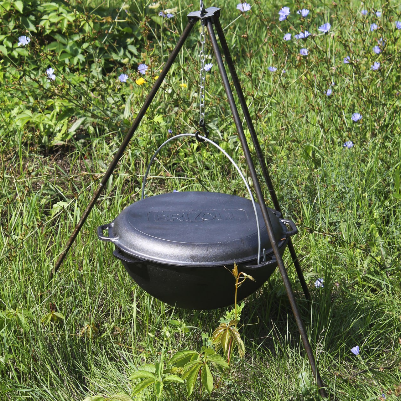 Казан татарський чавунний 10 л з кришкою-сковородкою